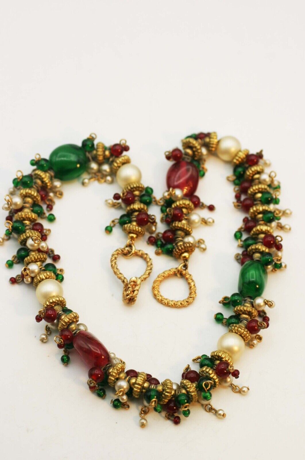 Exquisite Moghul Style Necklace Gripoix Poured Glass for CHANEL 1960’s